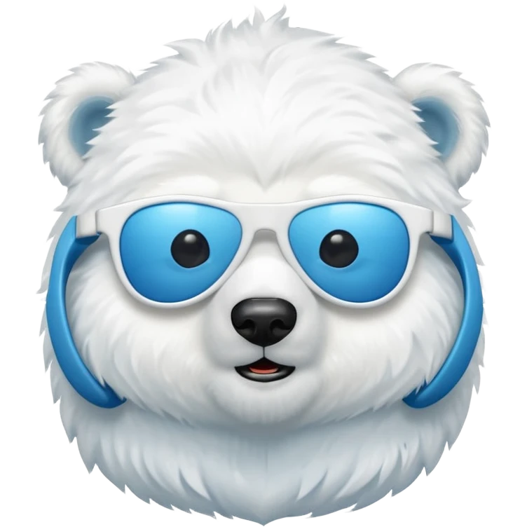 baby Polar bear with blue sun glasses emoji