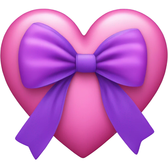 Purple bow on a pink heart emoji