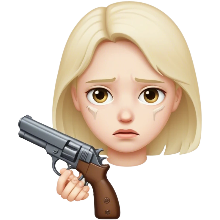 Sad face shooting  emoji