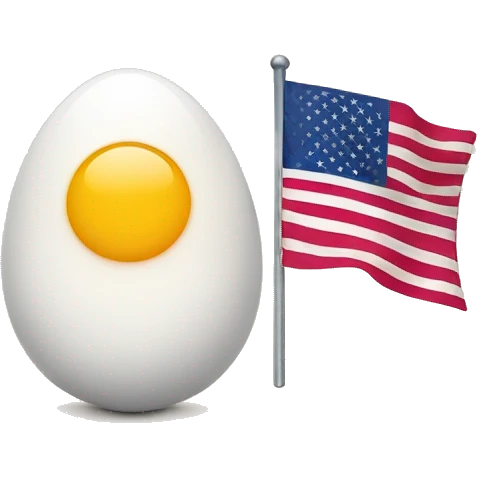 An egg-shaped egg with a smiling face and a flag that says "Lunch App" emoji