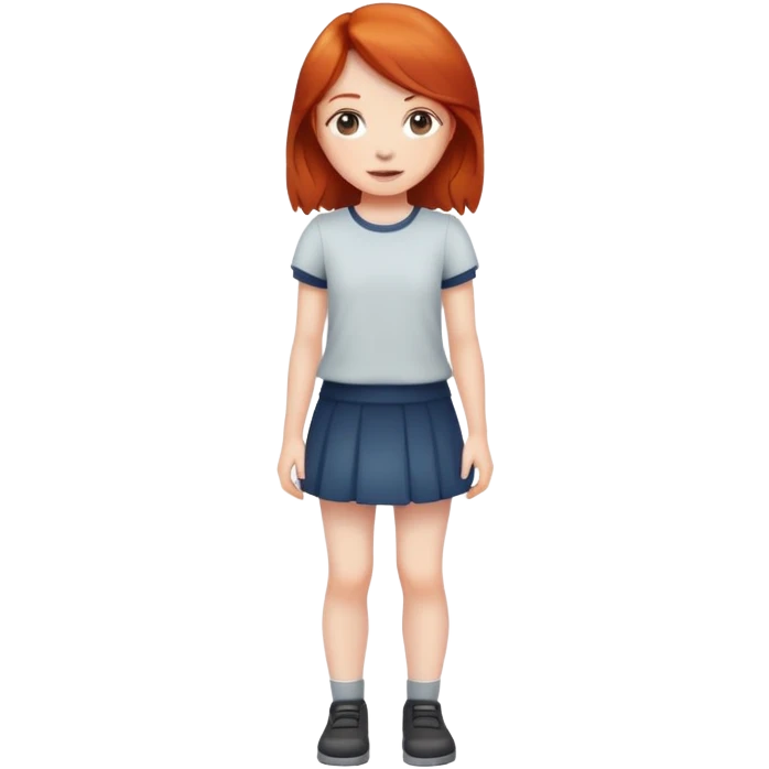 Cute redhead girl full body emoji