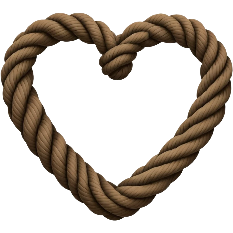 silhouette of a rope forming a heart emoji
