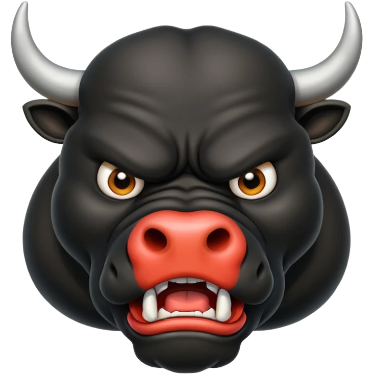 angry black bull with flared nostrils emoji
