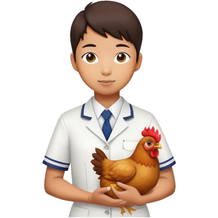 Chicken in student uniform emoji