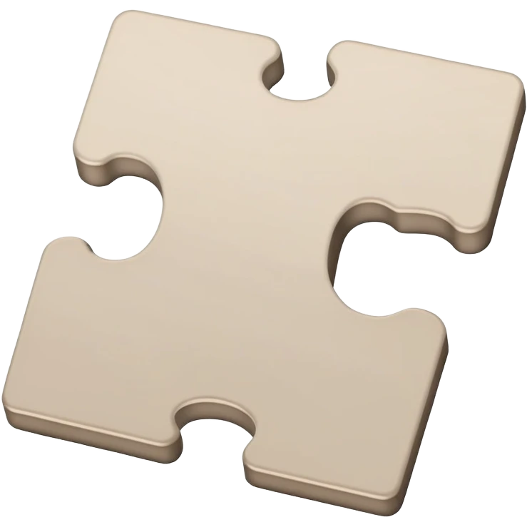 single puzzle piece in a neutral color, representing a flexible or undefined category. emoji