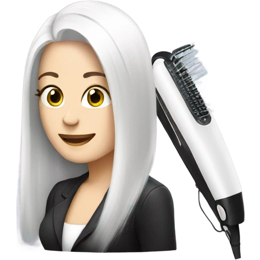 White hair straighteners  emoji