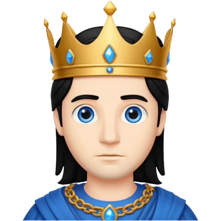 King Solomon with blue eyes, black hair emoji