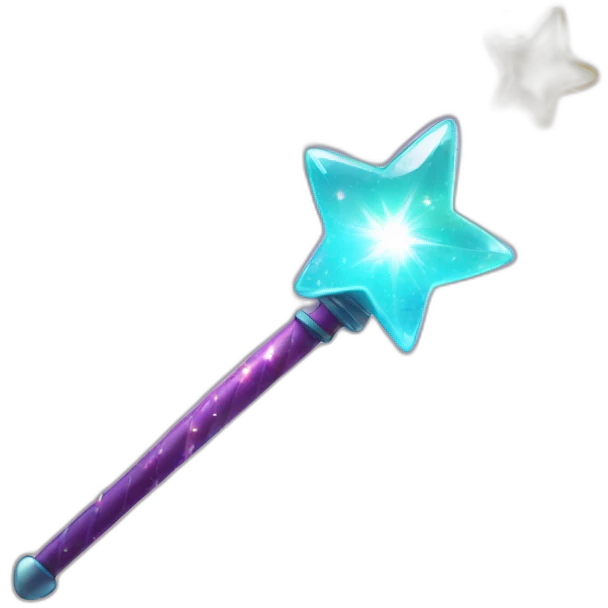 glowing magic wand with magic sparkles emoji