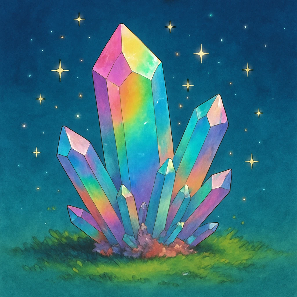 rainbow aura quartz crystal emoji