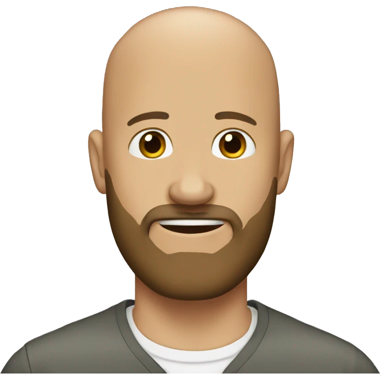 Bald man with beard with a brown hair women emoji