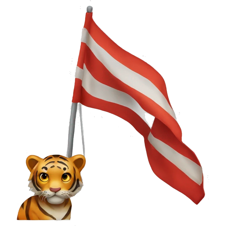 Red flag with tiger emoji