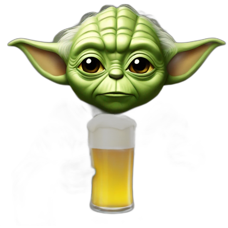 Yoda drink an beer emoji