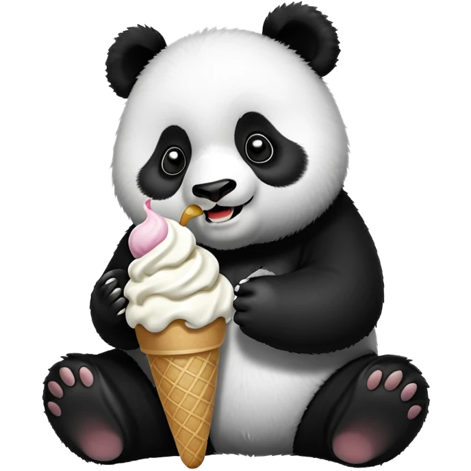 Panda eating ice cream emoji