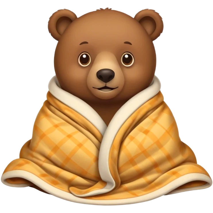 bear cozy in blanket emoji