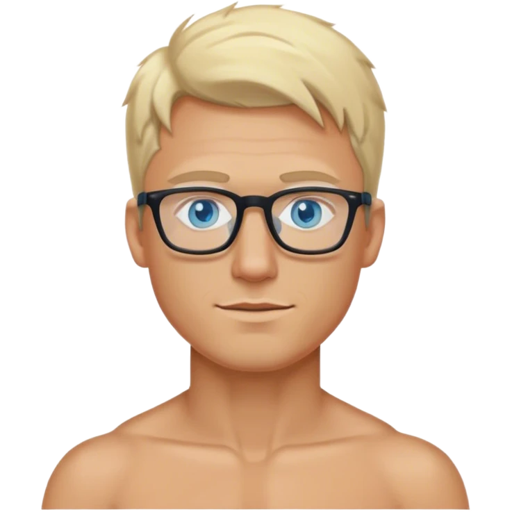 shirtless blonde man glasses blue eyes  emoji
