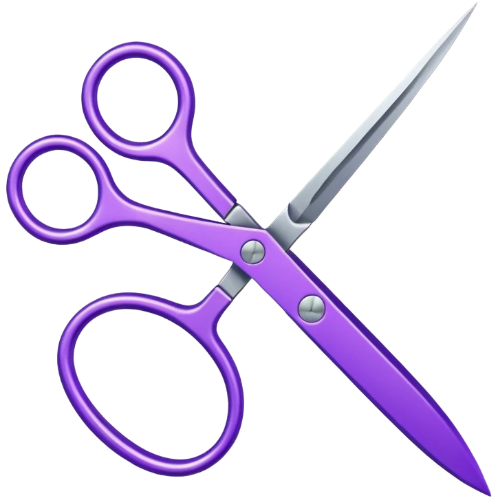 vivid purple minimalist scissor emoji