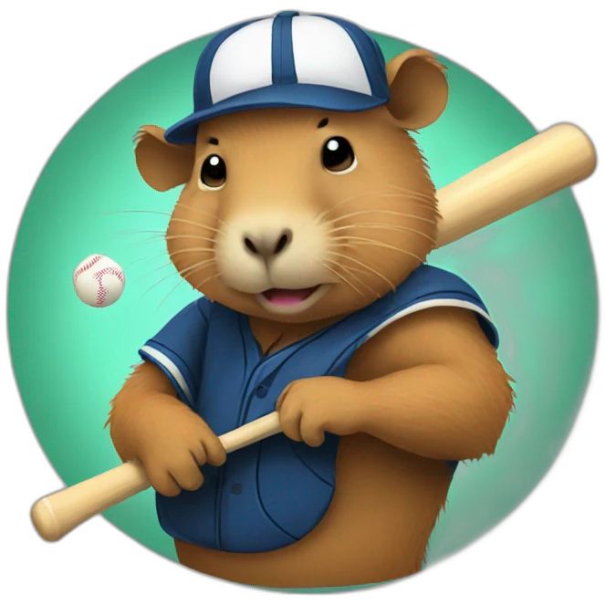capybara playing baseball emoji