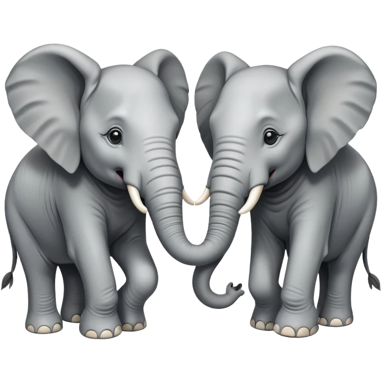 two elephant face to face and jumping emoji