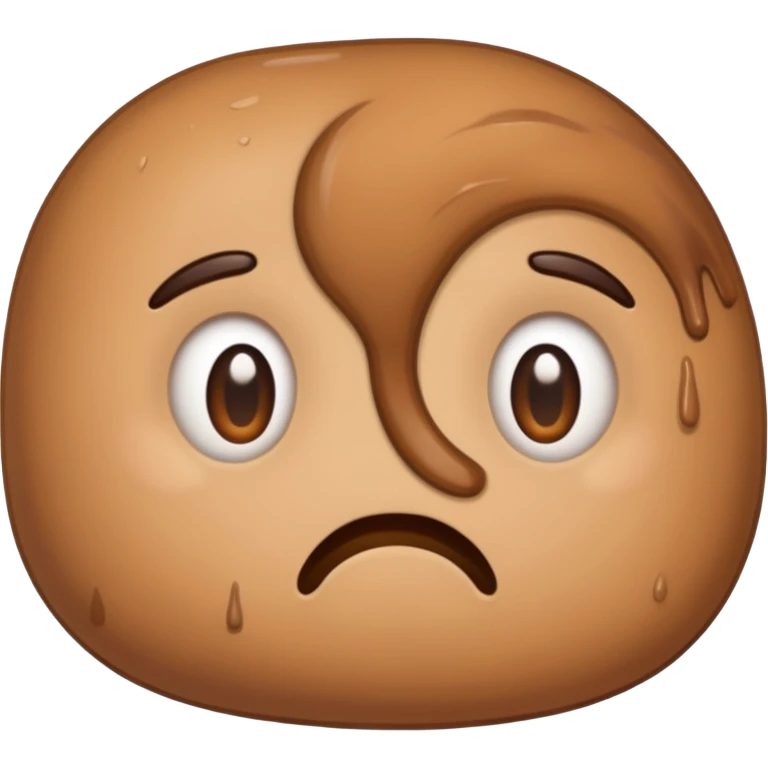 realistic cartoon butt with cartoon diarrhea smeared on it emoji