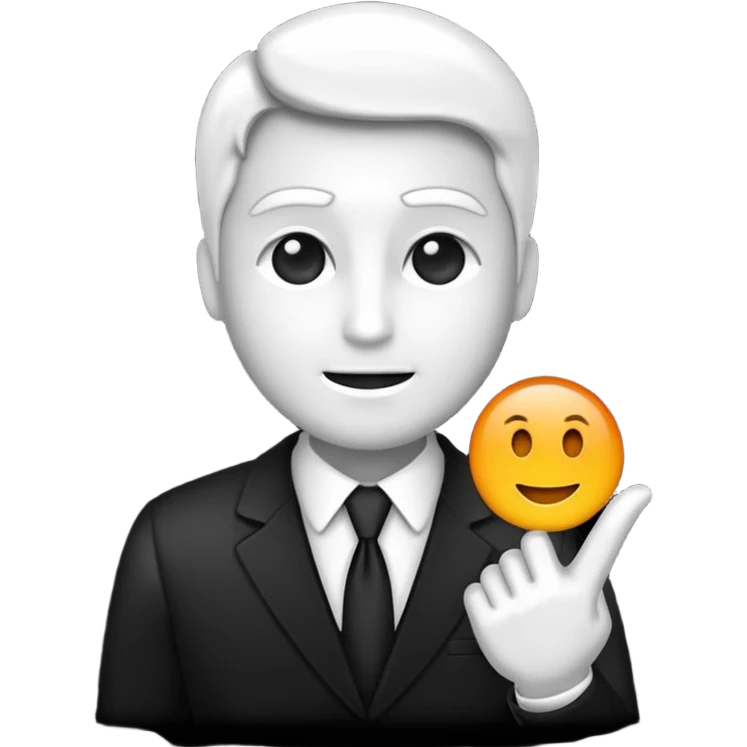 Administrator black white glowing transparent background emoji