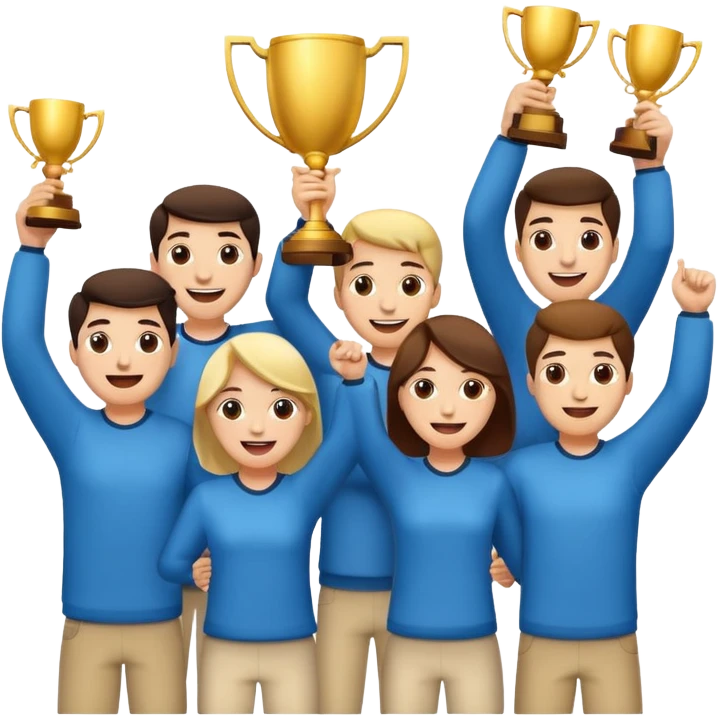team celebrating with trophy emoji