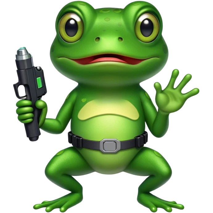 Frog with taser in ha emoji