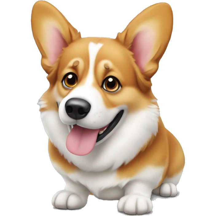 Corgi-Hund in einem Neujahrshut emoji