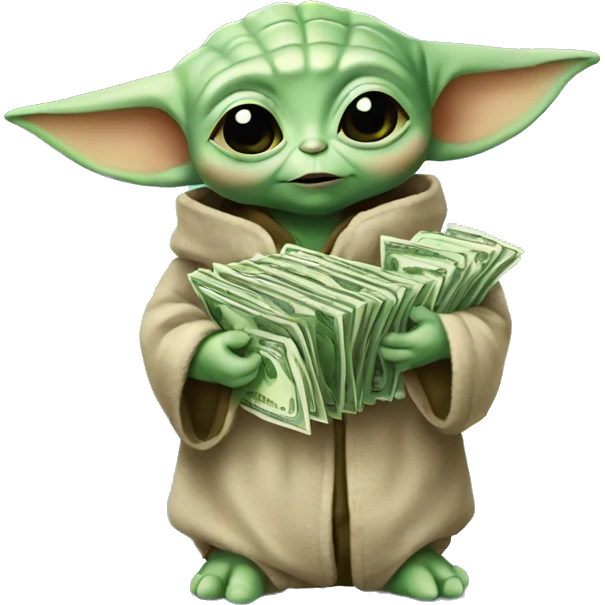 baby yoda holding money emoji
