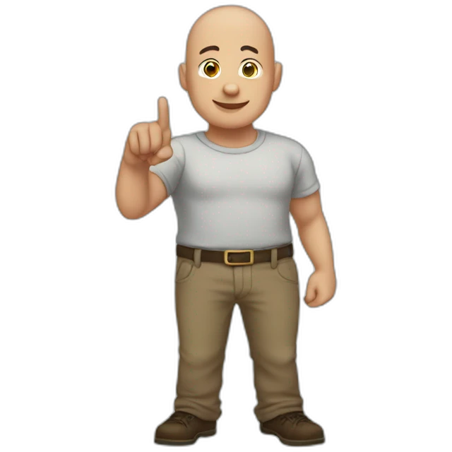 bald and proud fullbody hand pointing emoji