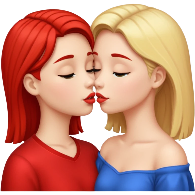 Two girls kissing emoji