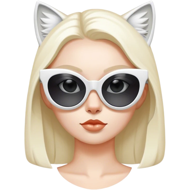 white cat eye sunglasses emoji