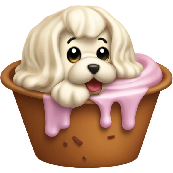 Cane bassotto che mangia gelato emoji