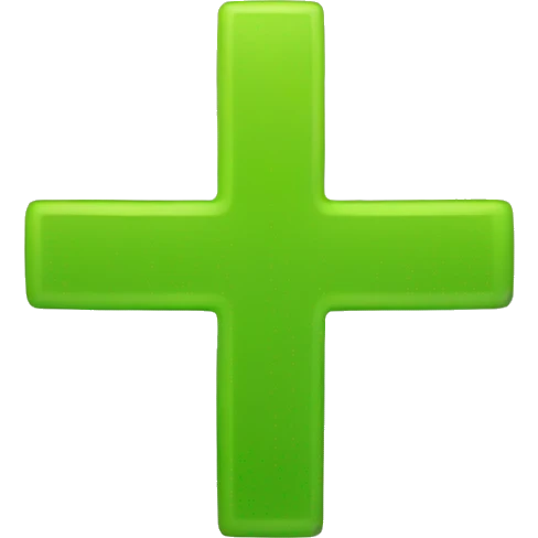 A simple green large plus symbol emoji