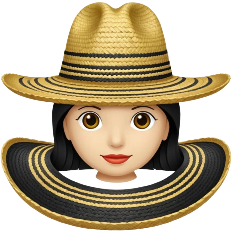 Sombrero Vueltiao con varias rallas negras emoji