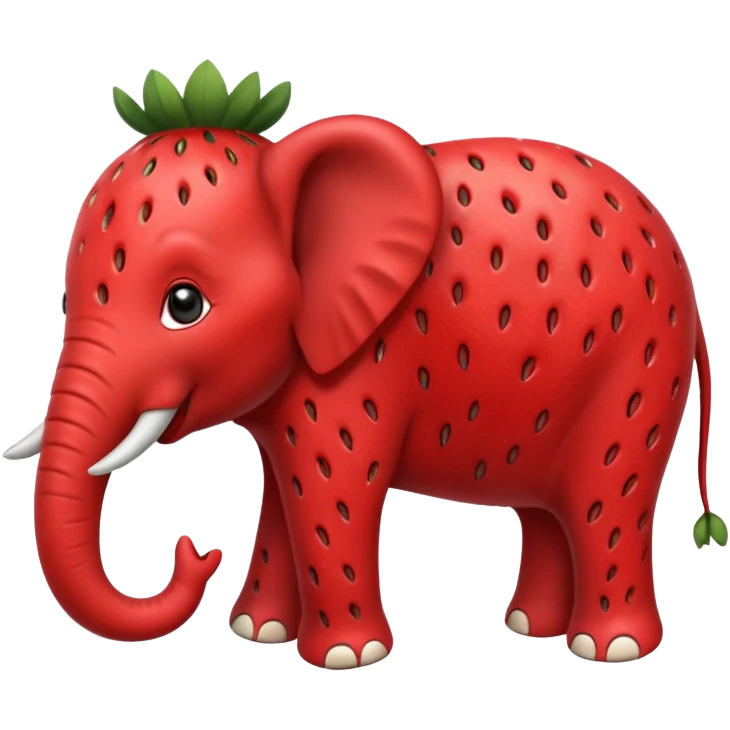 Strawberry éléphant peau en fraise emoji