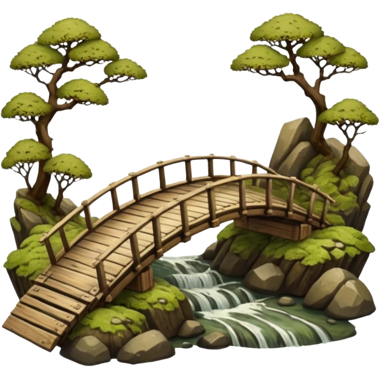 Old Japanese wooden bridge emoji