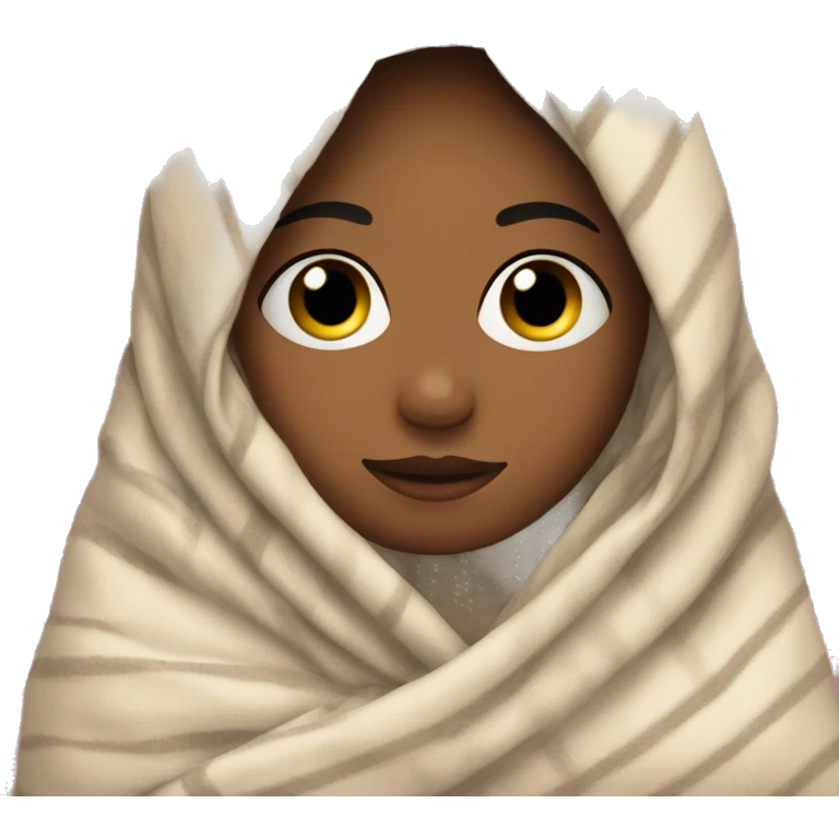 Girl wrapped in a nice blanket emoji