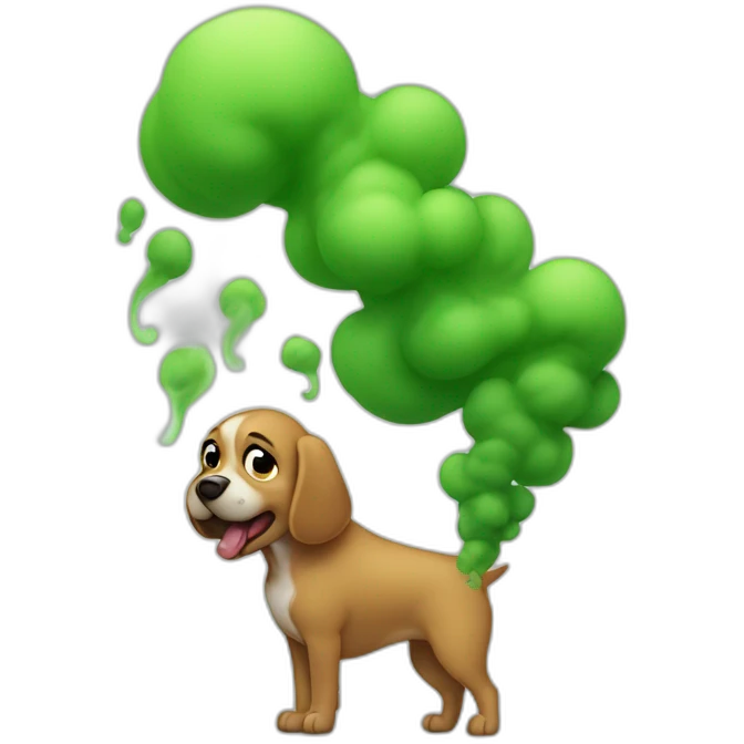 dog farting green smoke emoji