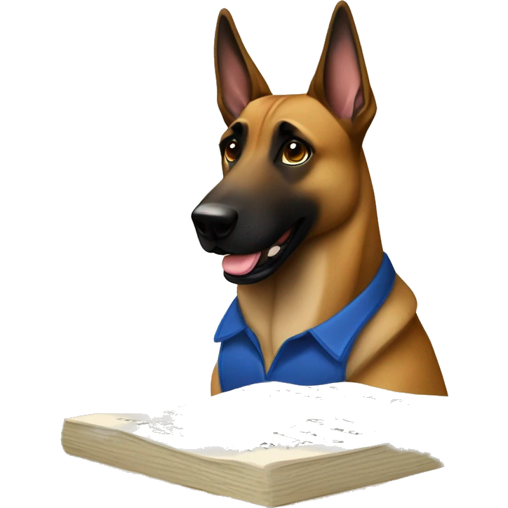 malinois qui prends des notes  emoji