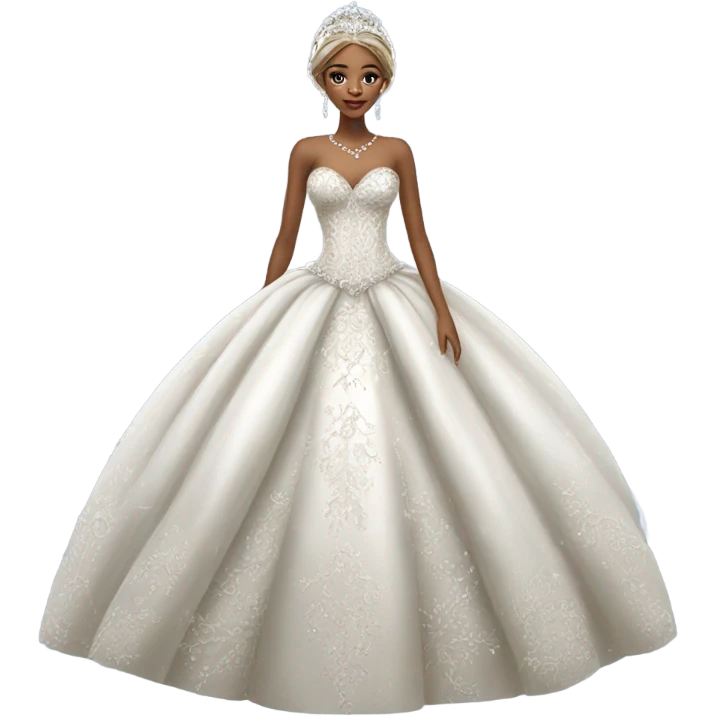 Hyper Realistic ornate ballgown Wedding dress displays with diamanté  emoji