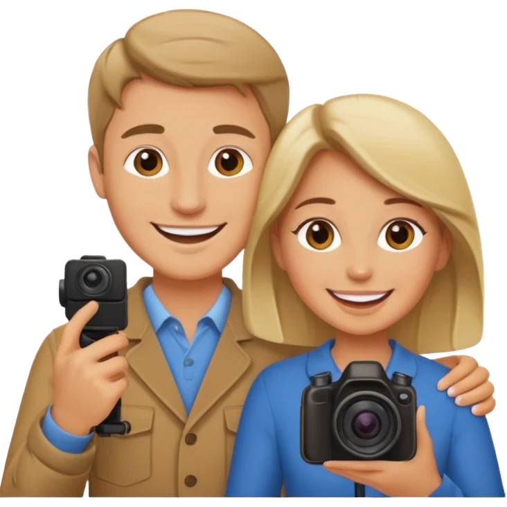 Sexy couple filming emoji