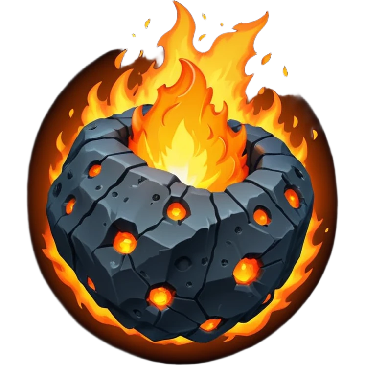 asteroid on fire emoji