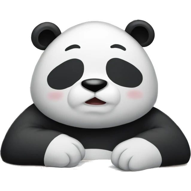 tired panda in the office after working day emoji