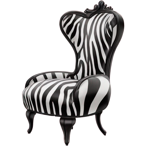 High heel shoe shaped chair in zebra and pright pink  emoji