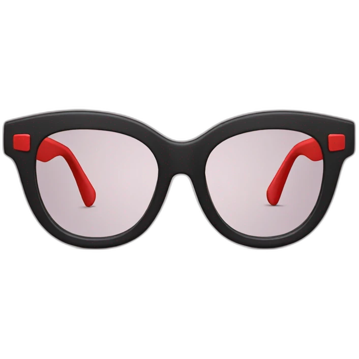 Girl dark hair wearing red glasses emoji