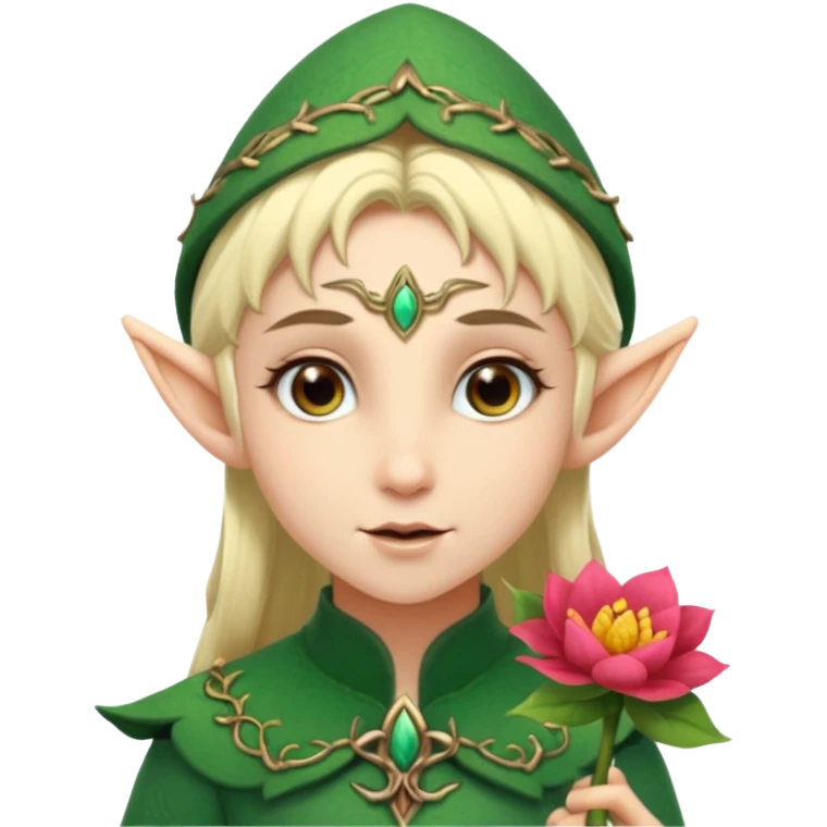 elf woth flower emoji