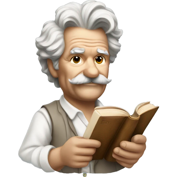 Mark Twain holds a book in his hand emoji