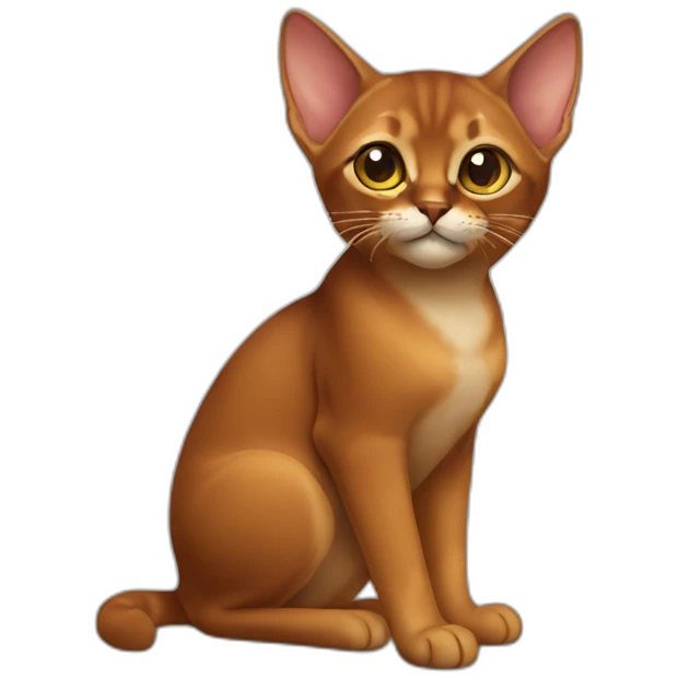 Abyssinian cat play a small fur ball emoji