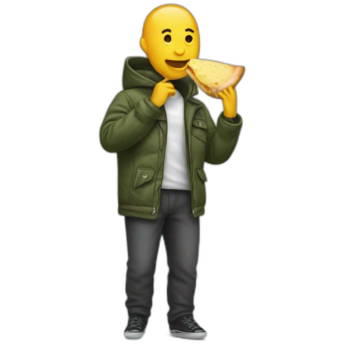 Someone eating a jacket emoji