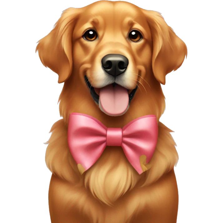 Red golden retriever with bows  emoji